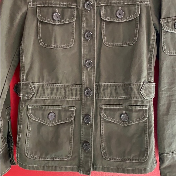 J. Crew Utility Jacket- Army Green Cotton Sz S - Picture 4 of 12